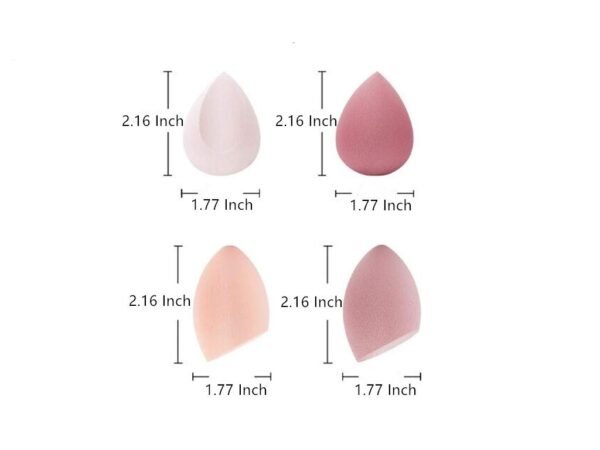 4 Pcs Dry and Wet Use Makeup Sponge Set Blender Beauty Foundation Blending Sponge for Liquid, Cream, and Powder with Egg Sponge Blending Holder Box