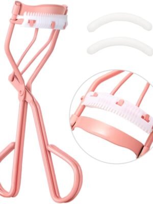 Eyelash Curlers with Built-in Comb Beauty Eyelashes Curlers Eyelash Cliper with 2 Replacement Silicone Refill Pads Premium Lash Curler Makeup Tool for Women and Girls (1 Pink-White Comb)