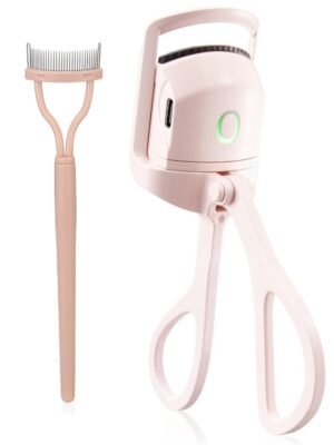 Heated Eyelash Curlers,Eyelash Curlers with Comb, Heated Lash Curler2 Heating Modes for Natural Curling (Pink)