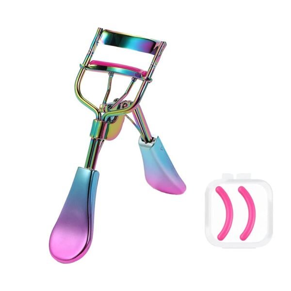 Eyelash Curler with 2 Advanced Silicone Refill Pads & Fits All Eye Shapes - Start a Beautiful Story Now! (Multi-Colored)