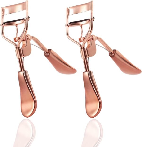 Professional Eyelash Curler Long Lasting Lifted Eyelashes Ergonomic Comfort Hold Perfect Curls in Seconds (x2 Rose Gold)