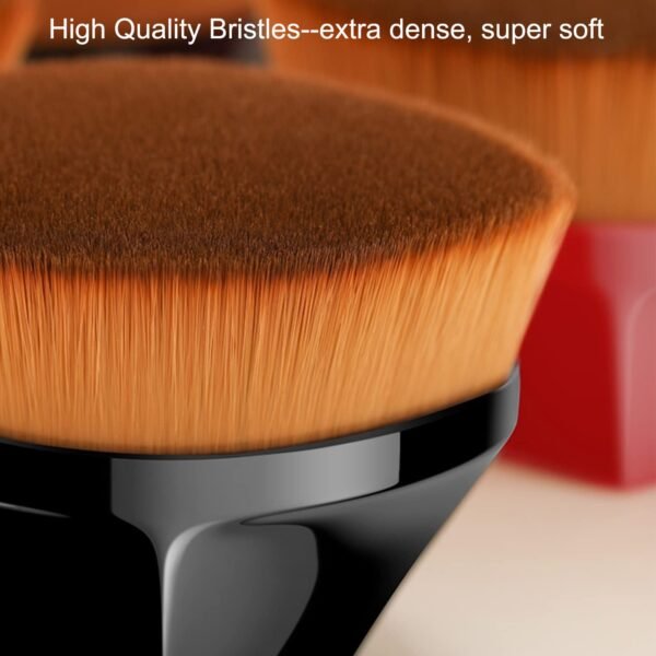 2 PACK Magic Foundation Makeup Brush Flat Top  Hexagon Face Blush Liquid Powder Foundation Brush for Blending Liquid, Cream or Powder Cosmetics with Bonus Protective Case,Black