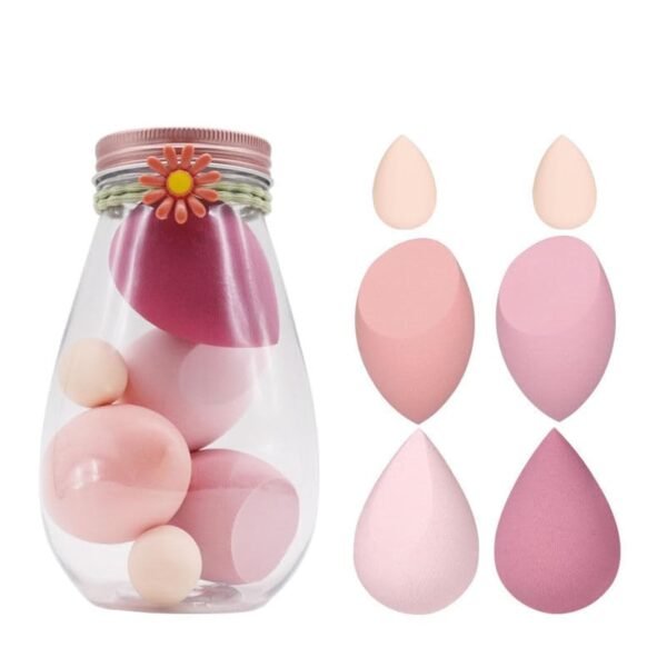 6 Pcs Makeup Sponges Set - 6 Beauty sponges Blending Blenders,Makeup egg Case/Multi- colored， Cosmetics Sponge Puff Latex Makeup Sponge case, Flawless for Cream, Powder and Liquid (yellow)
