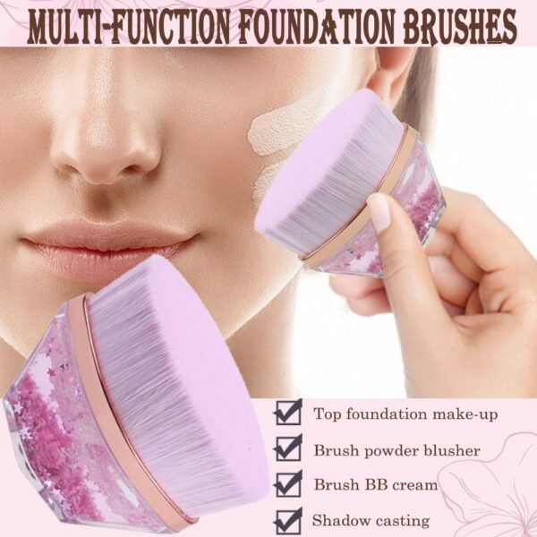 2 Pieces Foundation Brushes,2 Pieces Set of Makeup Sponges Petal Shape Soft Touch Makeup Brushes Suitable for Blending Liquid,Cream or Flawless Powder Cosmetics,Easy to Carry Make up Brush