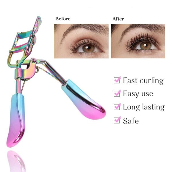 Eyelash Curler with 2 Advanced Silicone Refill Pads & Fits All Eye Shapes - Start a Beautiful Story Now! (Multi-Colored)