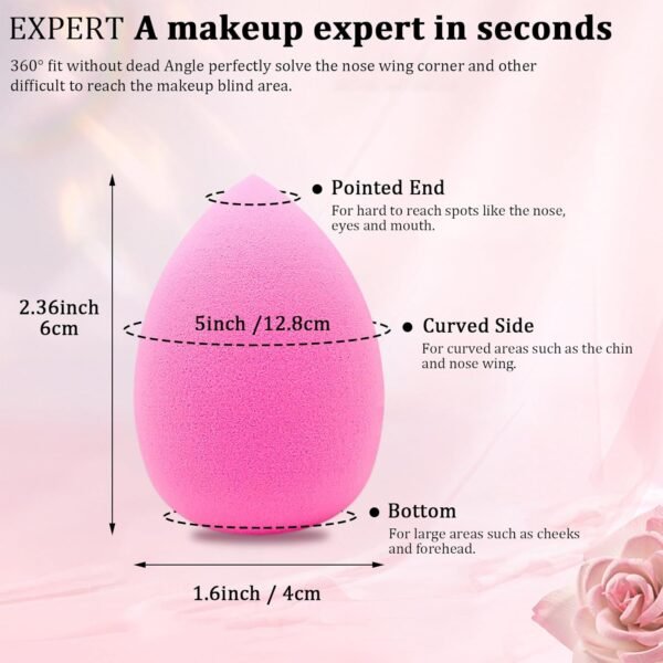 12 Pieces Professional Makeup Sponge Set,Latex Free Flawless Soft Setting Face Puffs,Beauty Sponge Blender Cosmetic Applicator for Powder,Liquid,Facial Makeup Tools