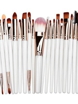 Female Makeup Brushes Set 20pcs Professional Cosmetics for Face Eyeshadow Eyebow Eyelash Lip Highlighter Powder Foundation Make Up Brush Kit Tools (White)