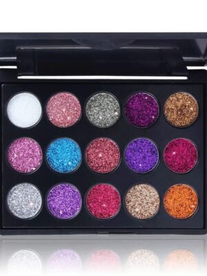 15 Color Glitter Eye Shadow Pallete Pigment Professional Eye Makeup Palette Long-lasting Make Up Eyeshadow Palette(E)