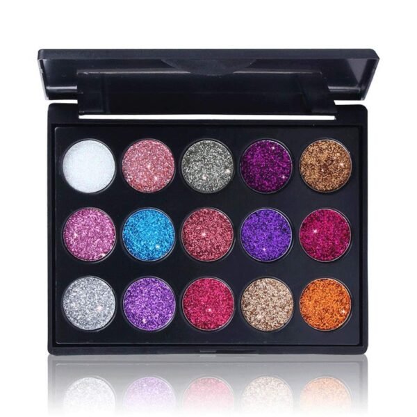 15 Color Glitter Eye Shadow Pallete Pigment Professional Eye Makeup Palette Long-lasting Make Up Eyeshadow Palette(E)