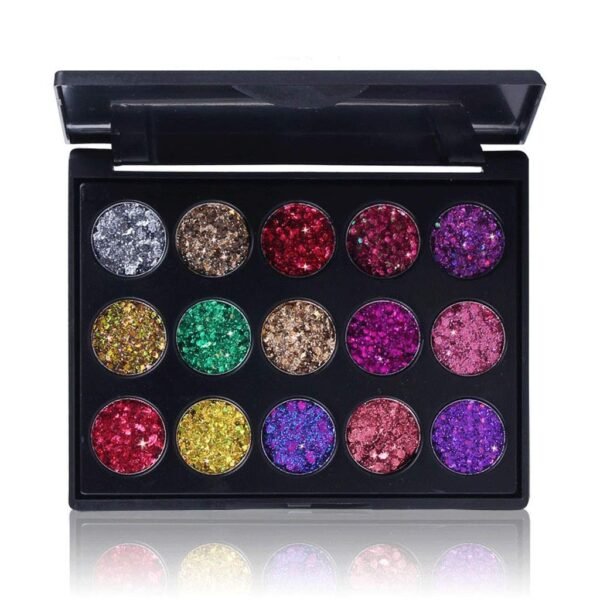 15 Color Glitter Eye Shadow Pallete Pigment Professional Eye Makeup Palette Long-lasting Make Up Eyeshadow Palette(E)