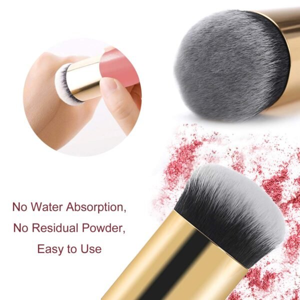 2 Pieces Foundation Brush, Chubby Makeup Brush, Suit For Blending Liquid, Cream or Flawless Powder Cosmetics(Golden & Pink)