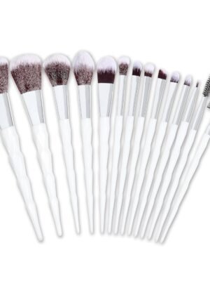 14pc Complete Makeup Brushes Collection with Zipper Bag, Snow Pearl White, Ideal Present or Any Occasions, Great for Beginners to Professionals