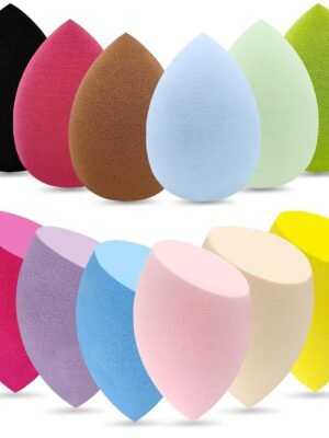 12 Pieces Professional Makeup Sponge Set,Latex Free Flawless Soft Setting Face Puffs,Multicolor Beauty Sponge Blender Cosmetic Applicator for Powder,Liquid,Facial Makeup Tools